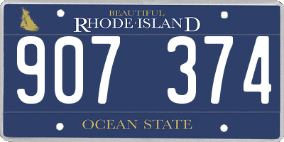 RI license plate 907374