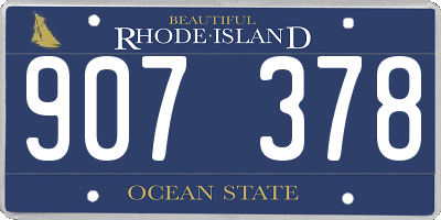 RI license plate 907378