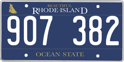 RI license plate 907382