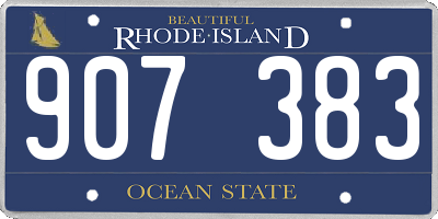 RI license plate 907383