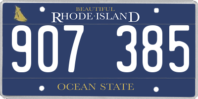 RI license plate 907385