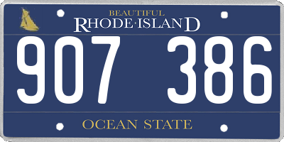 RI license plate 907386