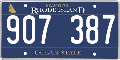 RI license plate 907387