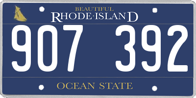 RI license plate 907392