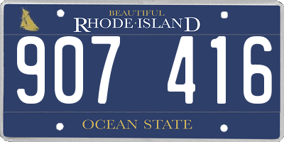 RI license plate 907416