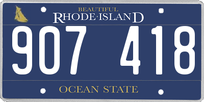 RI license plate 907418