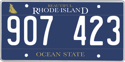 RI license plate 907423