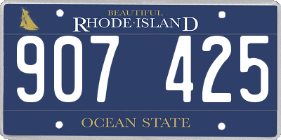 RI license plate 907425