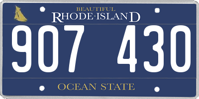 RI license plate 907430