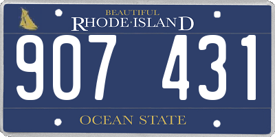 RI license plate 907431