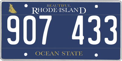 RI license plate 907433