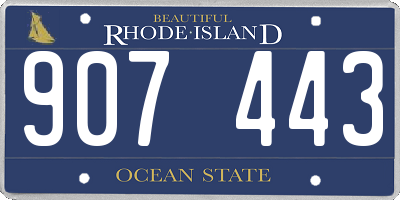 RI license plate 907443