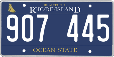 RI license plate 907445
