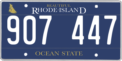 RI license plate 907447