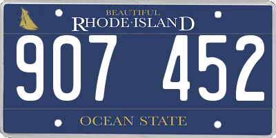 RI license plate 907452