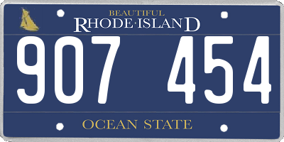 RI license plate 907454