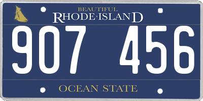 RI license plate 907456