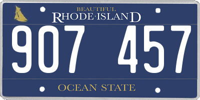 RI license plate 907457