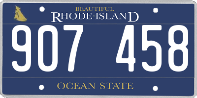 RI license plate 907458