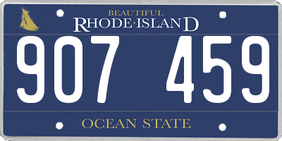 RI license plate 907459