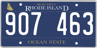 RI license plate 907463