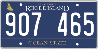 RI license plate 907465