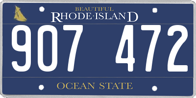 RI license plate 907472