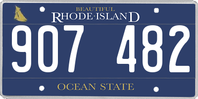 RI license plate 907482