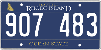 RI license plate 907483