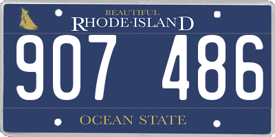 RI license plate 907486