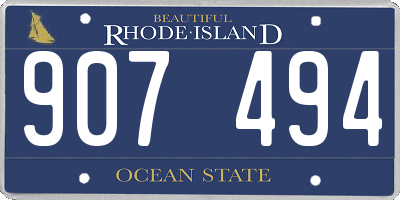 RI license plate 907494