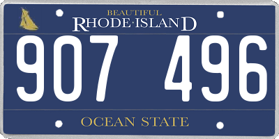 RI license plate 907496