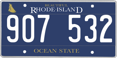 RI license plate 907532