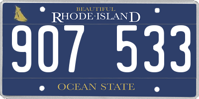 RI license plate 907533
