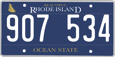 RI license plate 907534