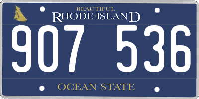 RI license plate 907536