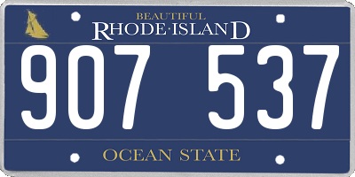RI license plate 907537
