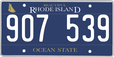 RI license plate 907539