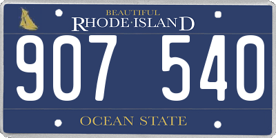 RI license plate 907540