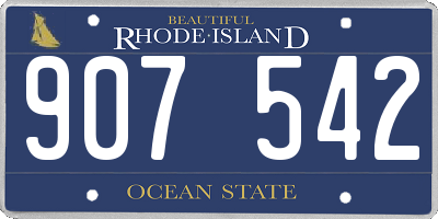 RI license plate 907542