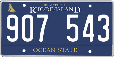 RI license plate 907543