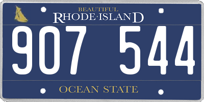 RI license plate 907544