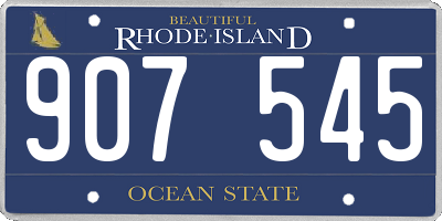 RI license plate 907545