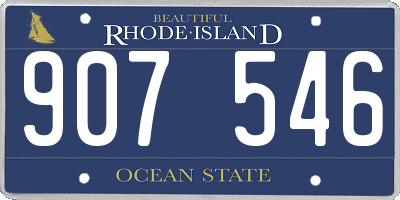 RI license plate 907546