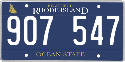 RI license plate 907547