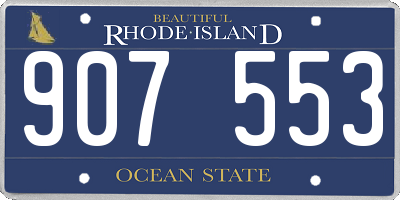 RI license plate 907553