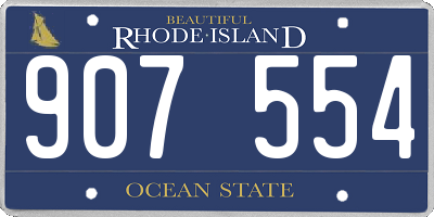 RI license plate 907554