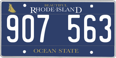 RI license plate 907563