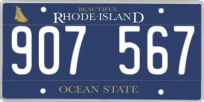 RI license plate 907567