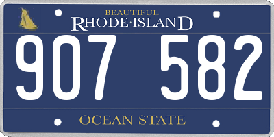 RI license plate 907582